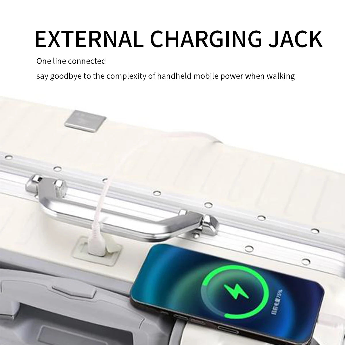 Aluminum Frame Rolling Luggage – 20/24/26/28 Inch USB Travel Suitcase with Combination Lock