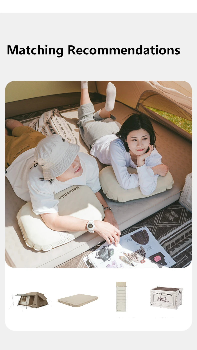 Naturehike Feather Bone 2-in-1 Foam Inflatable Pillow Waterproof Oilproof Stainproof Adjustable Soft Breathable Camp Travel Nap