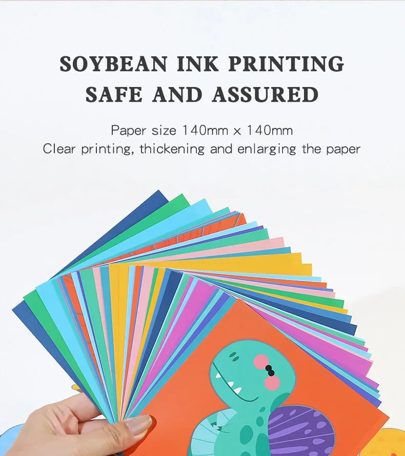 40Pcs Kids Origami & Paper-Cut Craft Set – Cartoon Animal Educational Art Toy for Early Learning