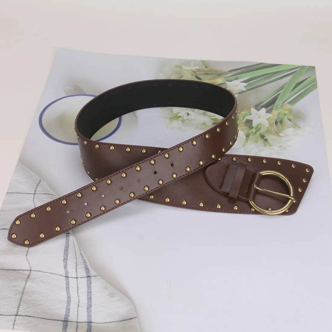 Ladies' rivet Pin buckle bronze Stud Buckle external belts For Women girdle Decorate waist Corset Pung Cowgirl On Dress Coat
