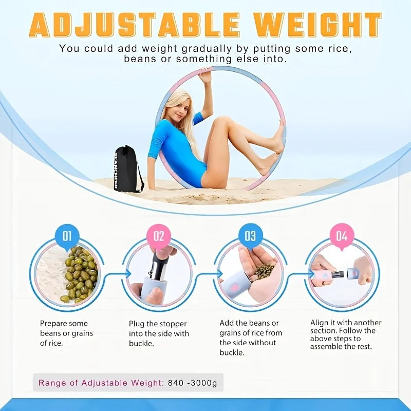 Weighted Fitness Yoga Hoop – Slimming Massage Circle for Waist Training & Body Sculpting