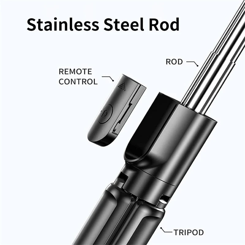 Wireless Selfie Stick Tripod with LED Light & Bluetooth Remote – Extendable Phone Stand for iPhone, Android & TikTok Live Streaming