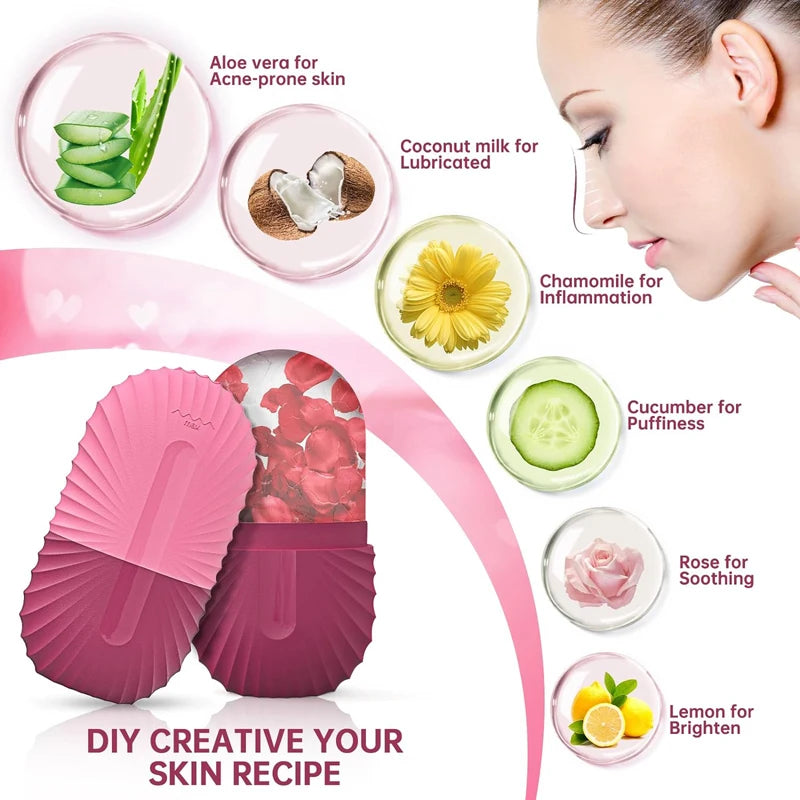 Silicone Ice Face Roller – Skin Tightening & Eye Puffiness Relief Ice Cube Mold