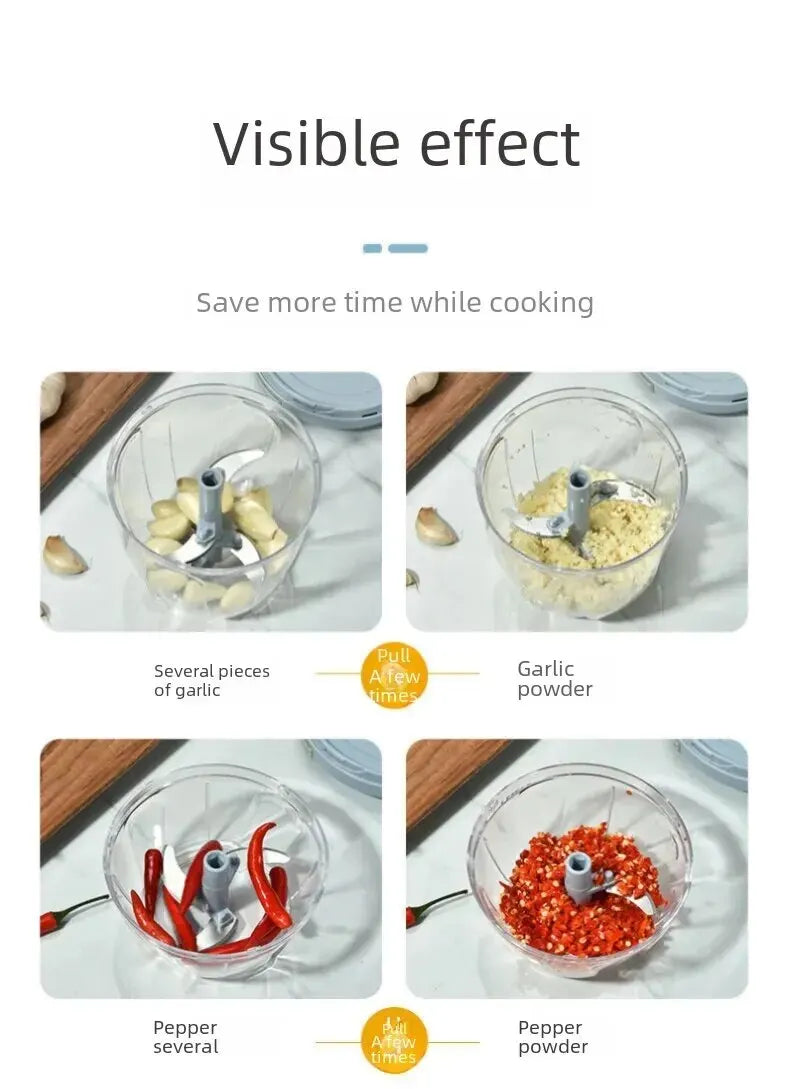 Manual Ginger & Garlic Grinder – Multifunctional Vegetable & Meat Cutter