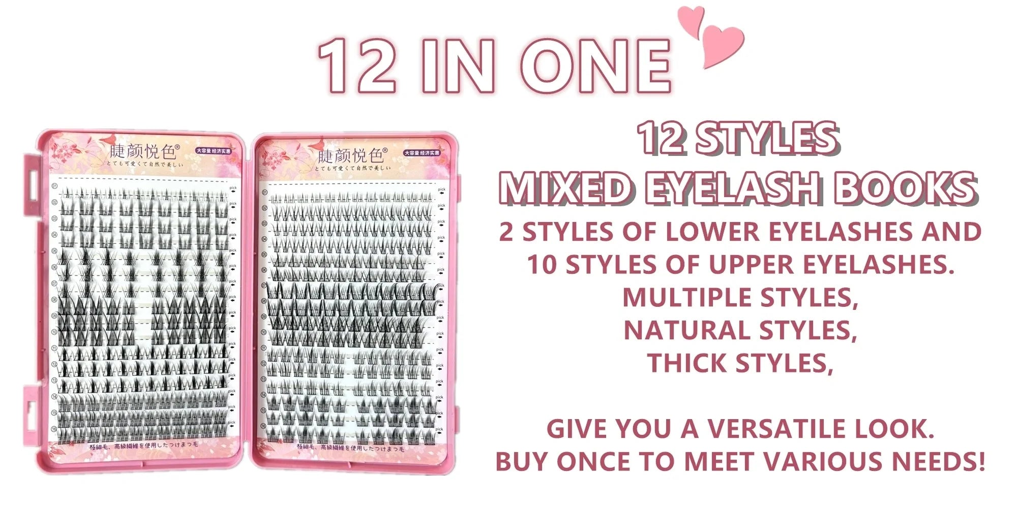 32 Rows Large Capacity Eyelash Extensions Professional Individual Cluster DIY Natural False Lashes