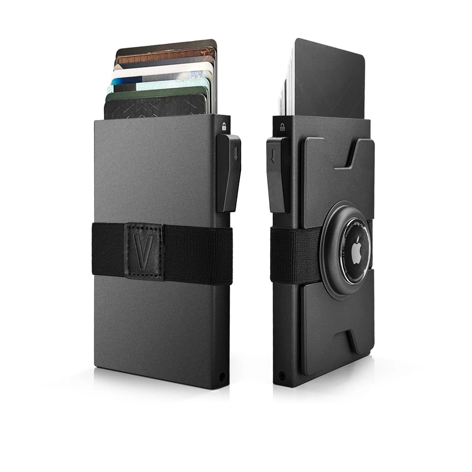 Smart Metal AirTag Wallet for Men: Slim Holder, RFID Blocking, Minimalist Pop-Up Card Design - Secure Tracking Accessory