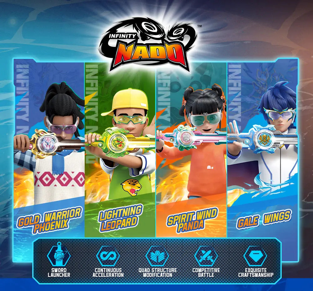 Infinity Nado 6 Power Pack – Metal Spinning Top with Sword Launcher for Kids