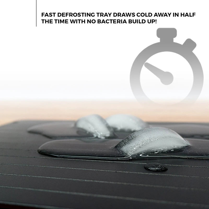 LMETJMA Fast Defrosting Tray – Aluminium Meat & Fish Thawing Tool