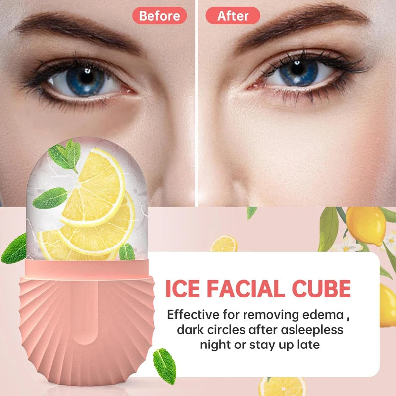 Silicone Ice Face Roller – Skin Tightening & Eye Puffiness Relief Ice Cube Mold