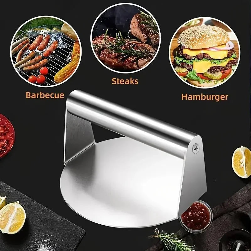 Stainless Steel Smash Burger Press – Heavy-Duty Hamburger Patty Maker