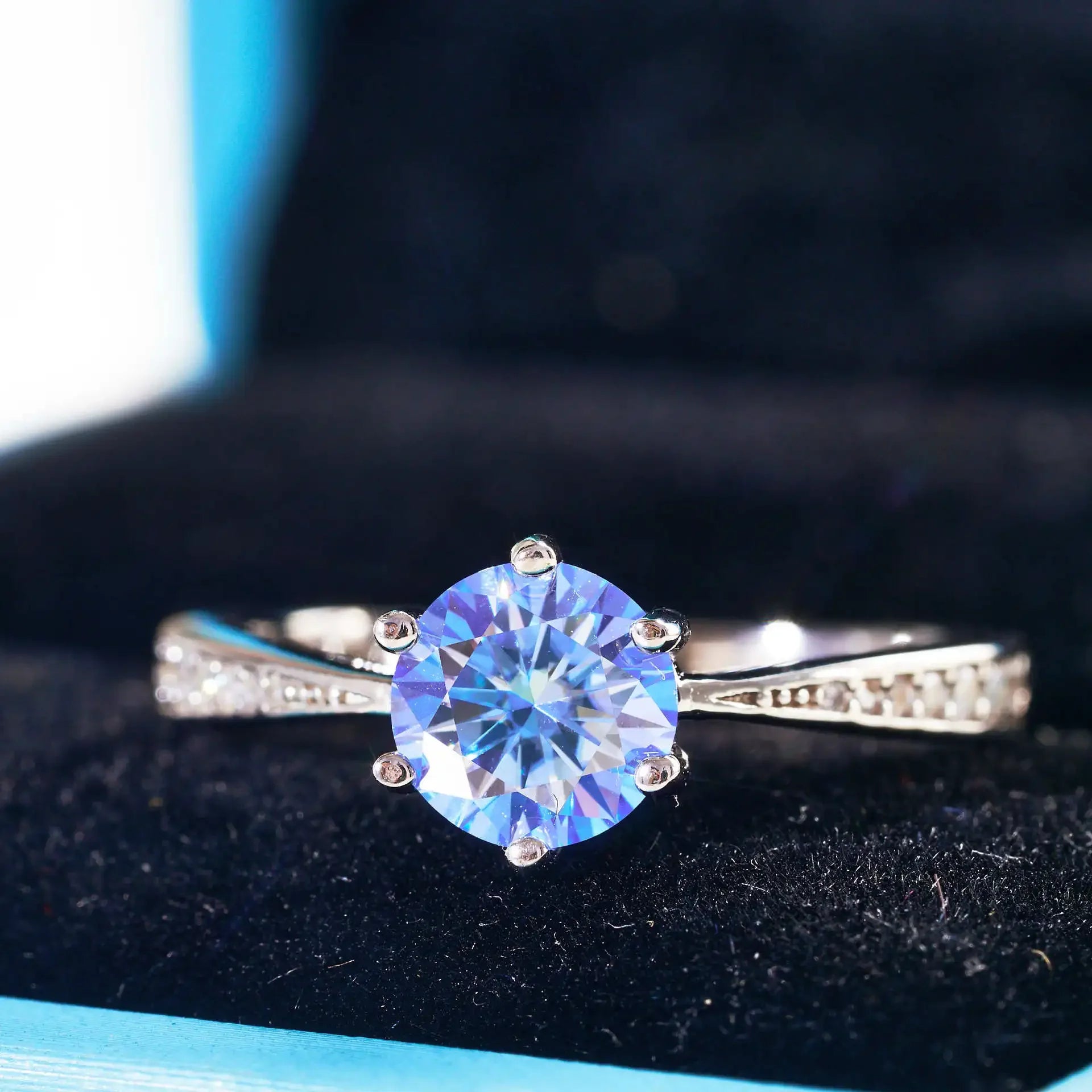 1/2/3 Carat Pink Moissanite Ring – 925 Sterling Silver Diamond-Test Wedding Band