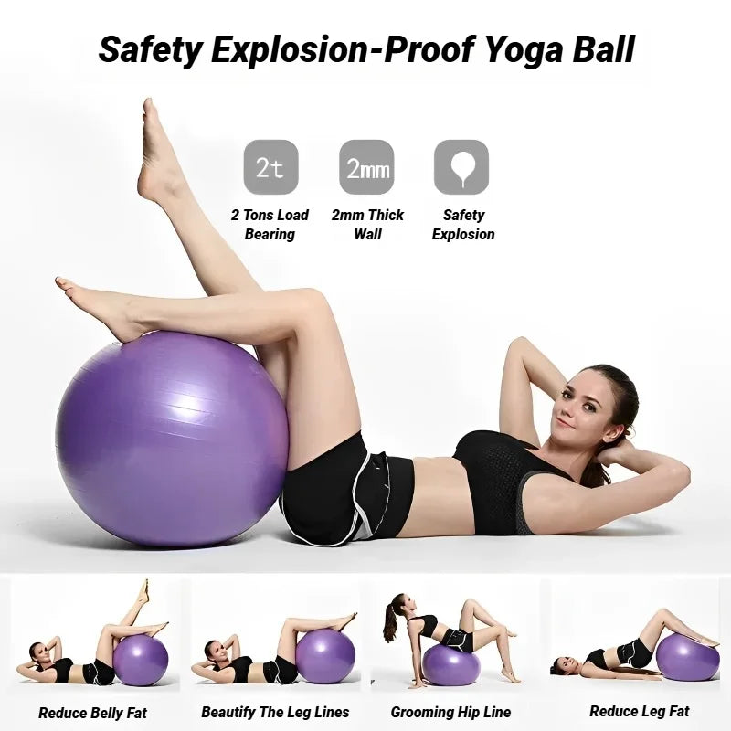 Explosion-Proof Yoga Pilates Exercise Ball – 45CM-95CM Fitness Gym Ball
