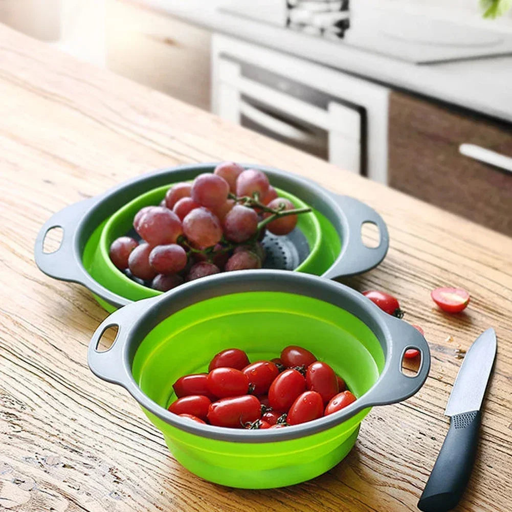 Silicone Folding Drain Basket – Collapsible Fruit & Vegetable Strainer