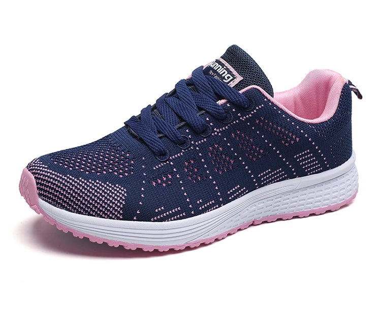 2025 Women’s Breathable Mesh Sneakers – Fashionable Lace-Up Trainers for Comfort & Style