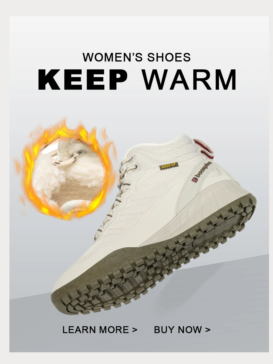 Baasploa Winter Women Sneakers – Plush Warm Waterproof Snow Boots