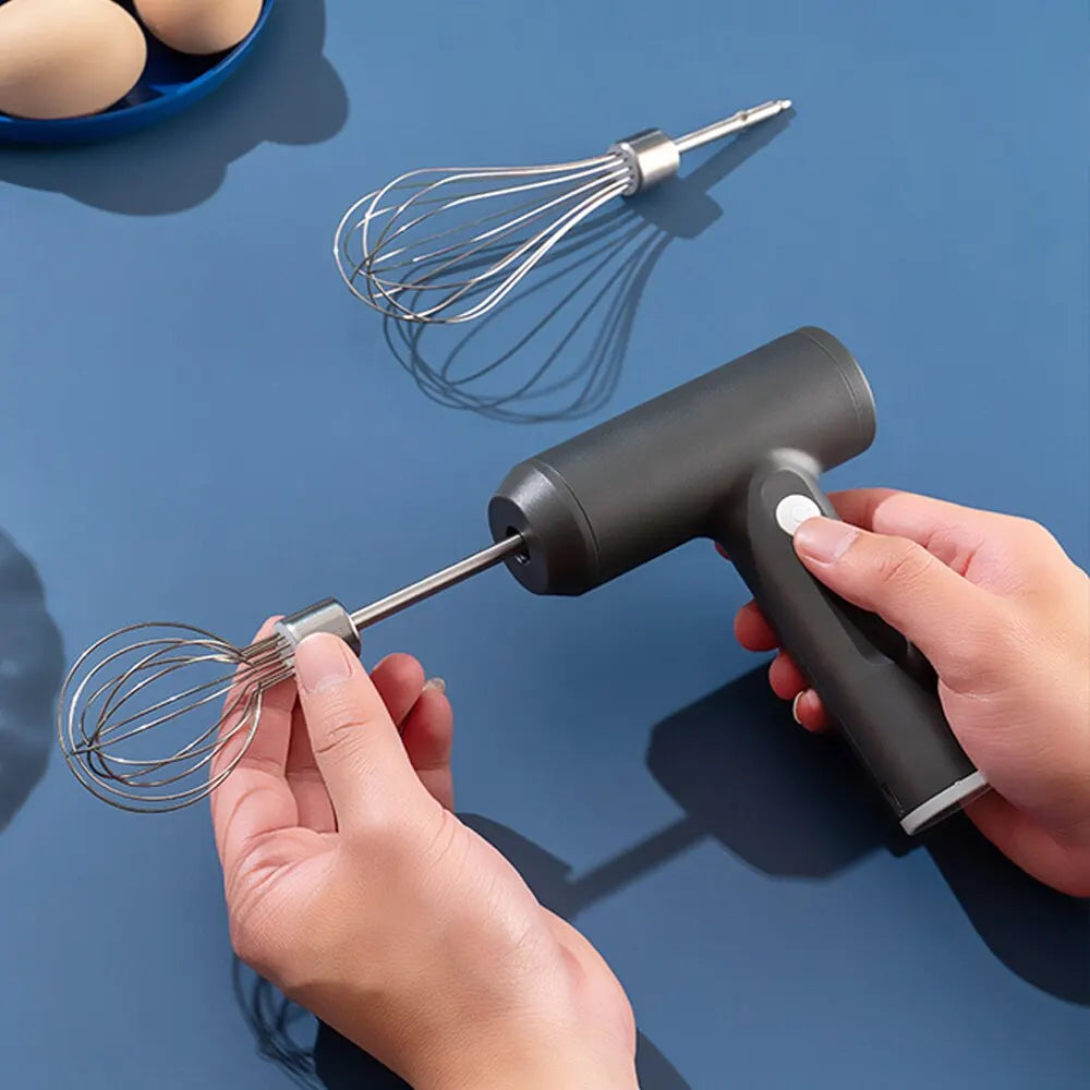 Wireless 3-Speed Electric Food Mixer Portable Egg Beater for Baking
