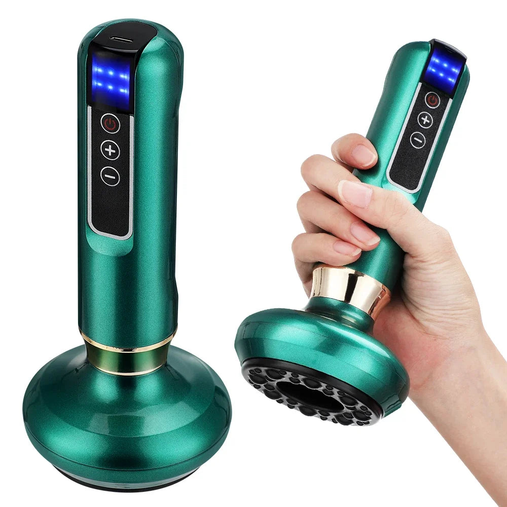 Electric Cupping Massager 6/12 Gear Vacuum Gua Sha Device – Anti-Cellulite Suction Heat Therapy Body Slimming Tool