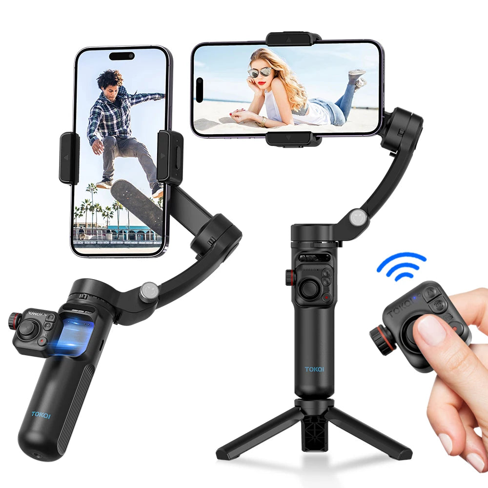 3-Axis Handheld Gimbal Stabilizer for Smartphone – Anti-Shake Video Tripod with Selfie Mode for iPhone & Xiaomi
