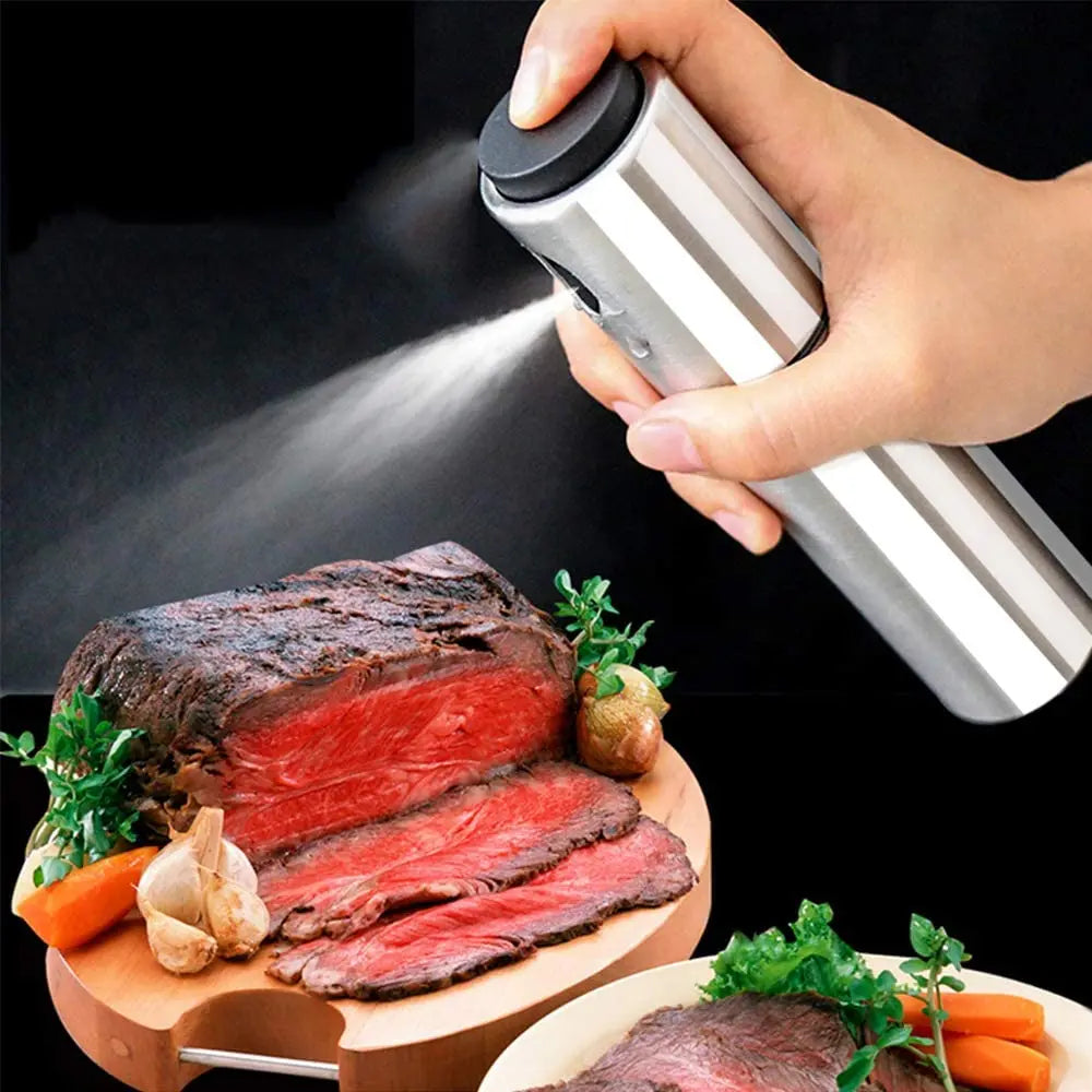 100ml Stainless Steel Olive Oil Spray Bottle – BBQ & Kitchen Dispenser