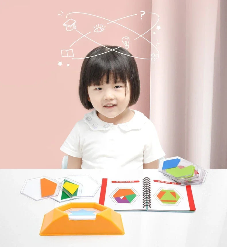 100 Challenge Color Code Puzzle Game – Interactive Tangram Jigsaw Board Educational Toy for Kids’ Spatial Learning