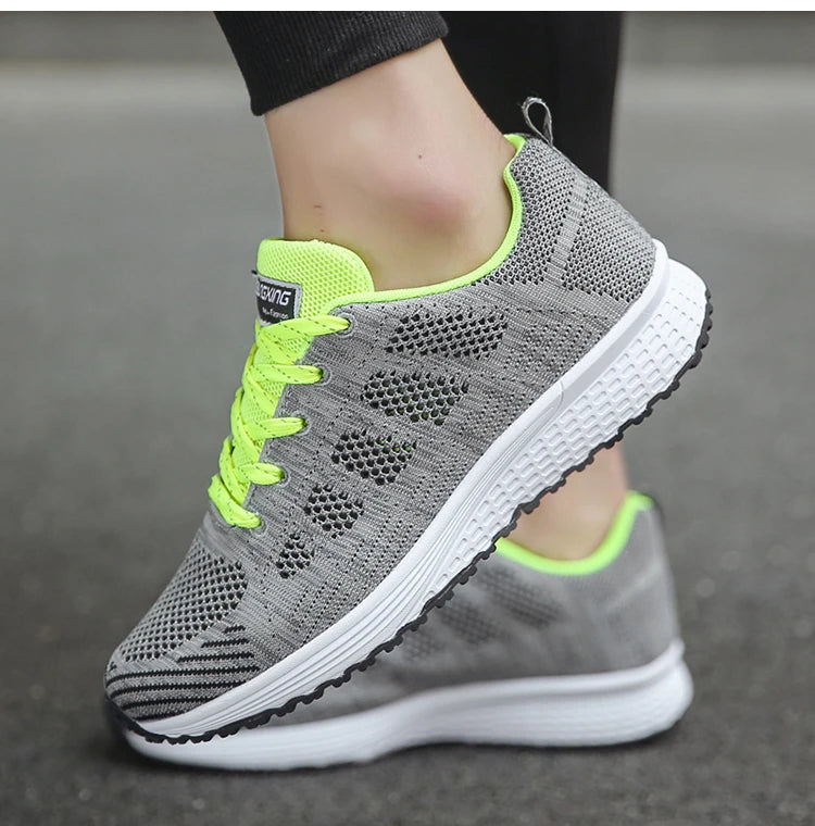 2025 Women’s Breathable Mesh Sneakers – Fashionable Lace-Up Trainers for Comfort & Style