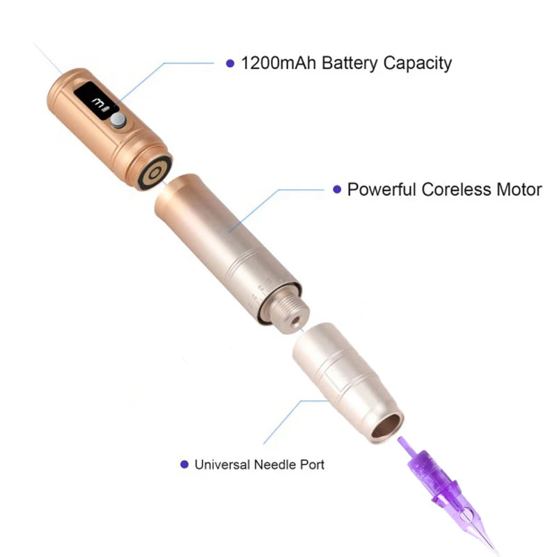 Wireless Permanent Makeup Machine Kit – Microblading Eyebrow & Lip Tattoo Gun for PMU & Scalp