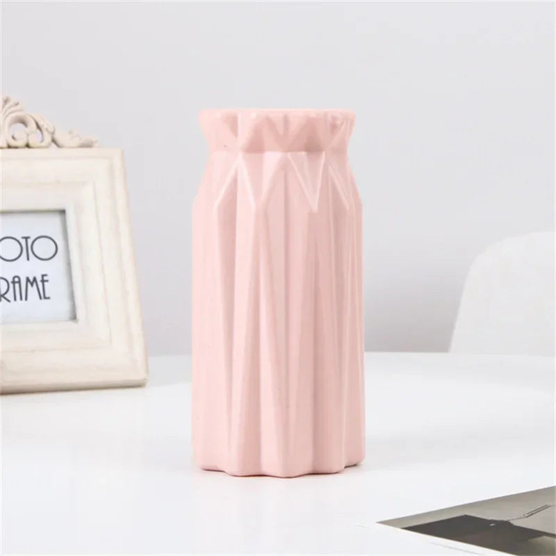 Nordic Flower Vase – Imitation Ceramic Plastic Vase for Home, Desktop & Event Décor