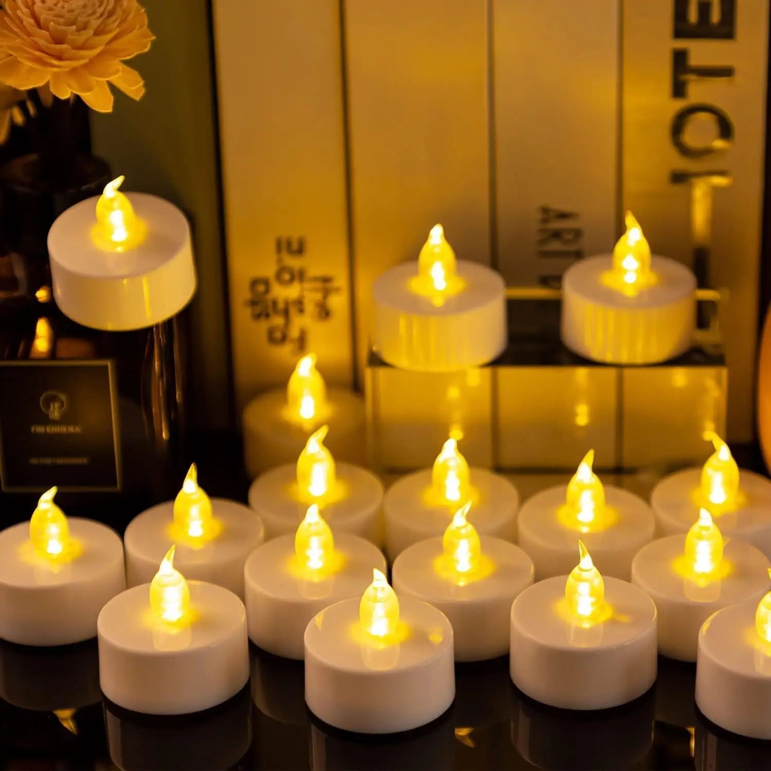 24Pcs Flameless LED Tea Light Candles – Warm White Wishing Candle Set for Holiday Decor