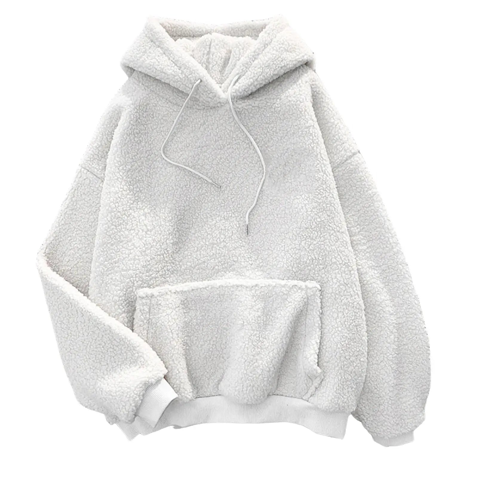 Pink Hooded Harajuku Sweatshirt – Autumn/Winter Fleece Pullover for Women