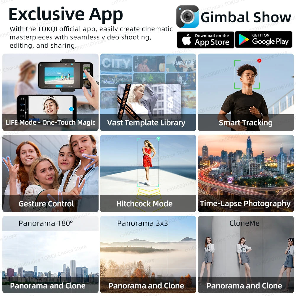 3-Axis Handheld Gimbal Stabilizer for Smartphone – Anti-Shake Video Tripod with Selfie Mode for iPhone & Xiaomi