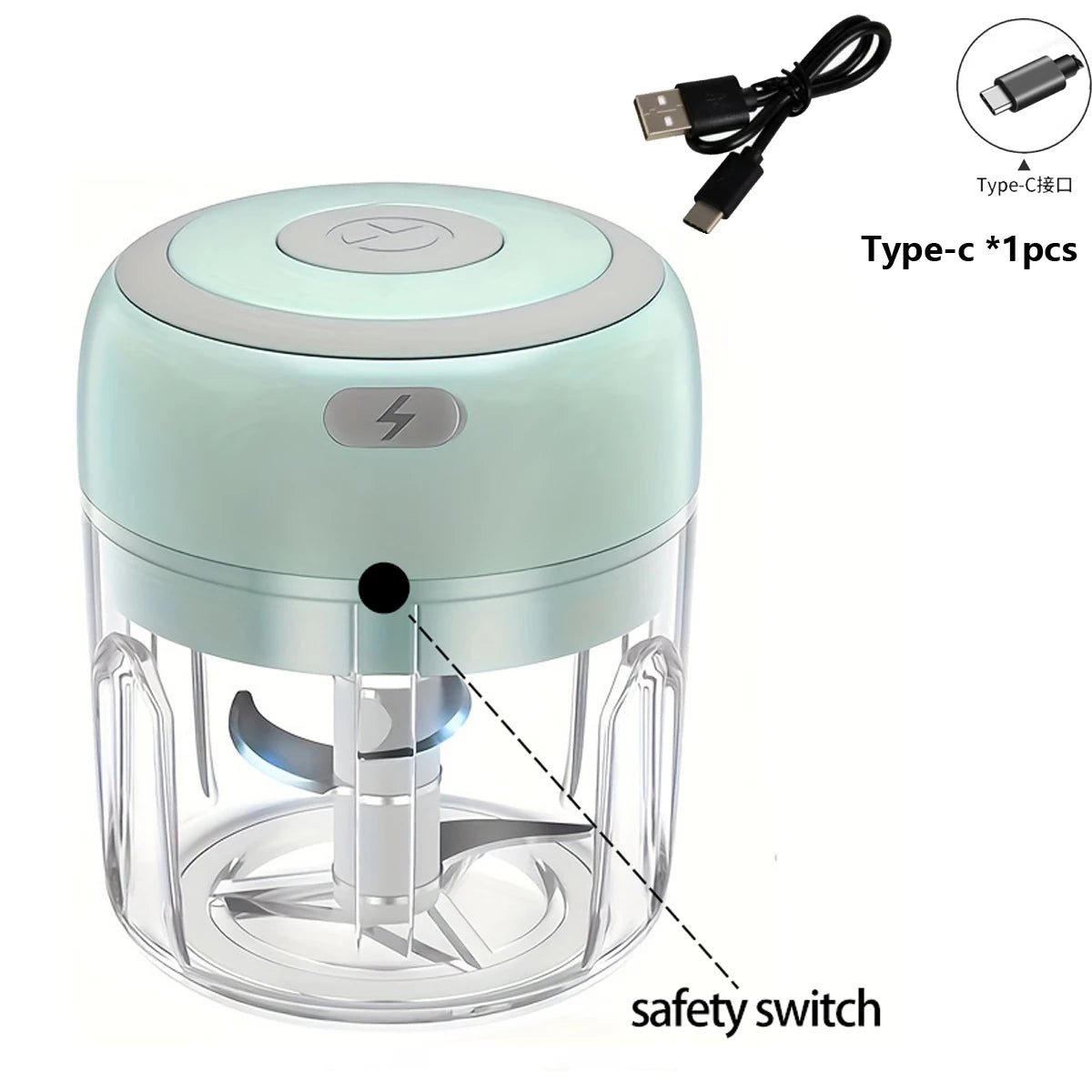 Electric Mini Garlic Chopper – USB Rechargeable Garlic & Meat Masher