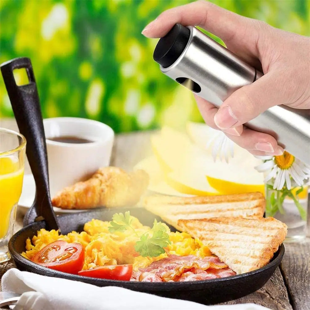 100ml Stainless Steel Olive Oil Spray Bottle – BBQ & Kitchen Dispenser
