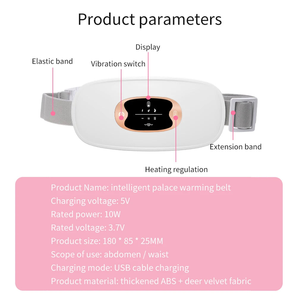 Rechargeable Heated Menstrual Waist Massager for Women