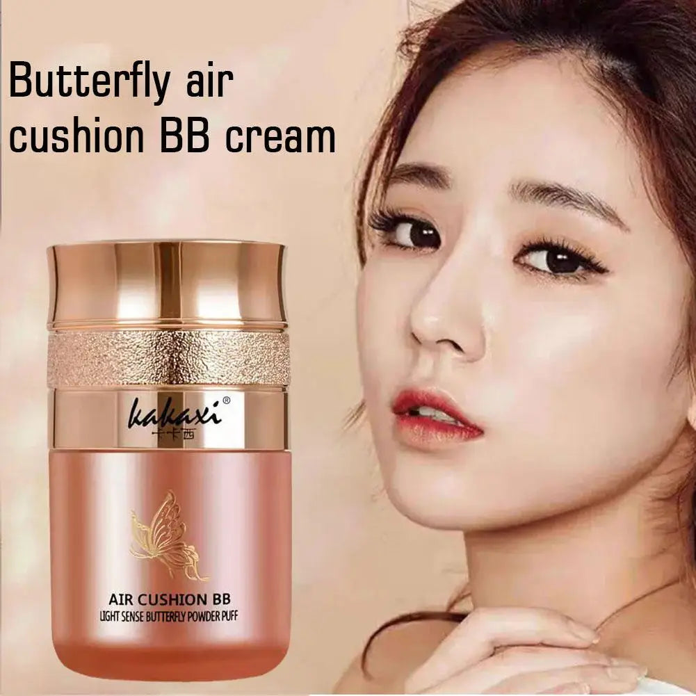 Butterfly Powder Puff BB Cream – Moisturizing, Whitening & Oil-Control Foundation