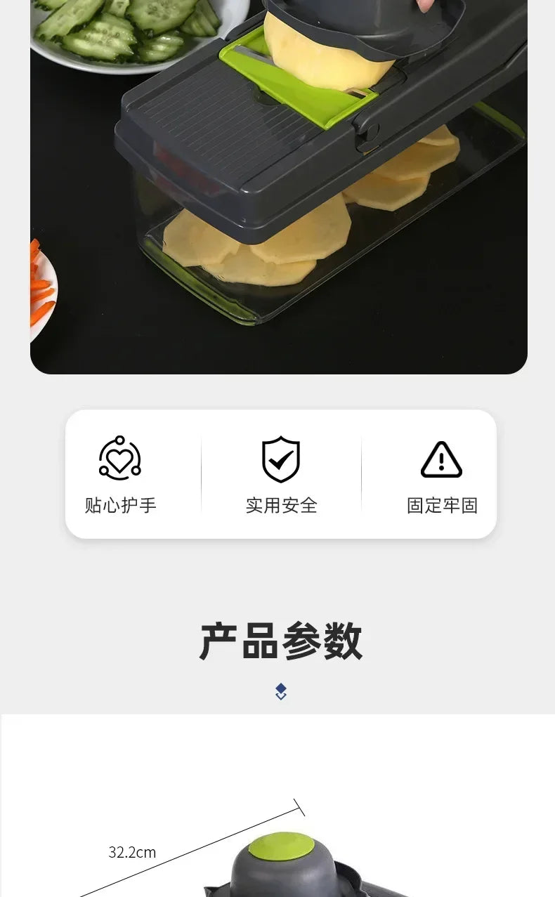 15-in-1 Multifunctional Vegetable Slicer Cutter Chopper