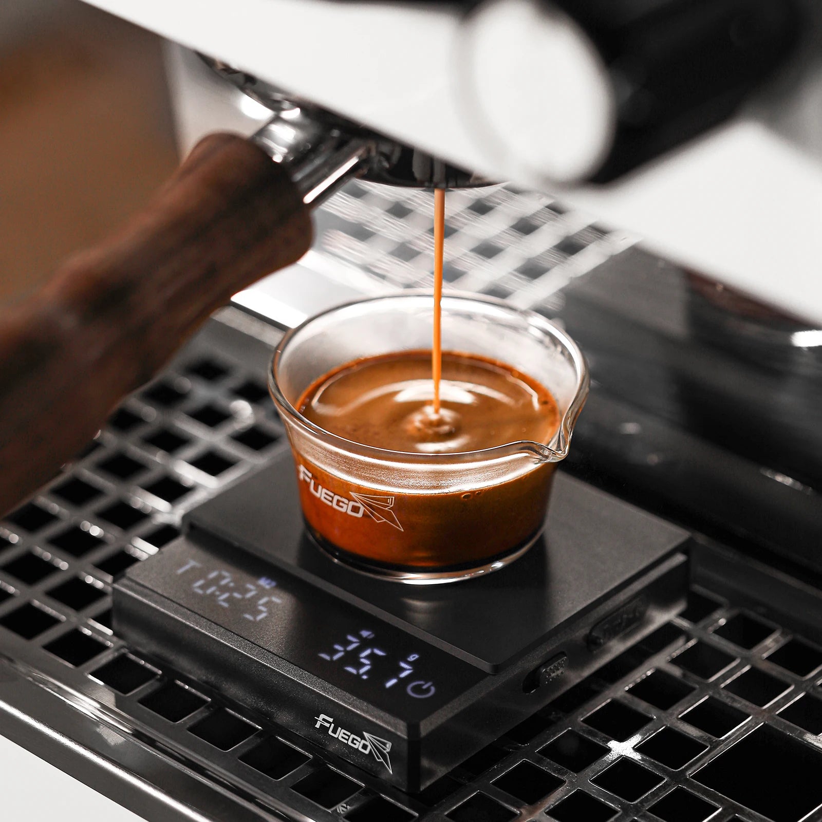 Fuego Kitchen Coffee Scale with Timer Rechargeable 0.1g Digital Espresso & Drip Brewer