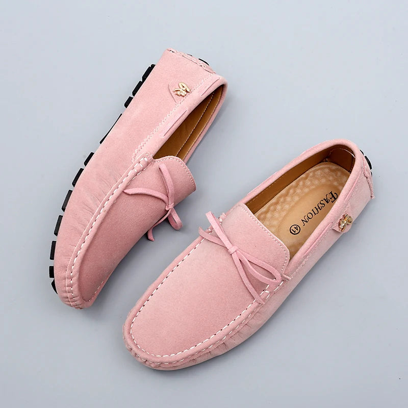 Pink Tassel Moccasin Loafers for Men – European Style Formal Dress & Party Shoes