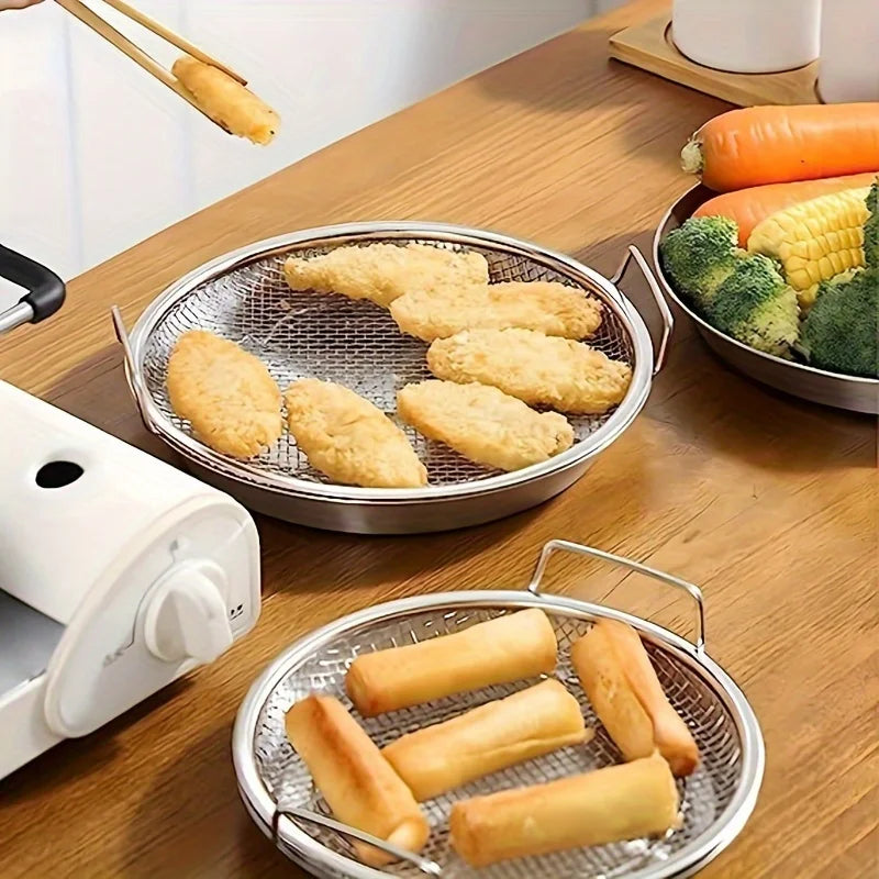 Stainless Steel Mesh Strainer Basket – Reusable Kitchen Filter Tray