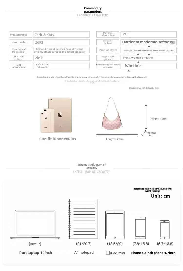 2025 Trendy Pink Underarm Bag – Summer Shoulder Bag for Women with Top Handle