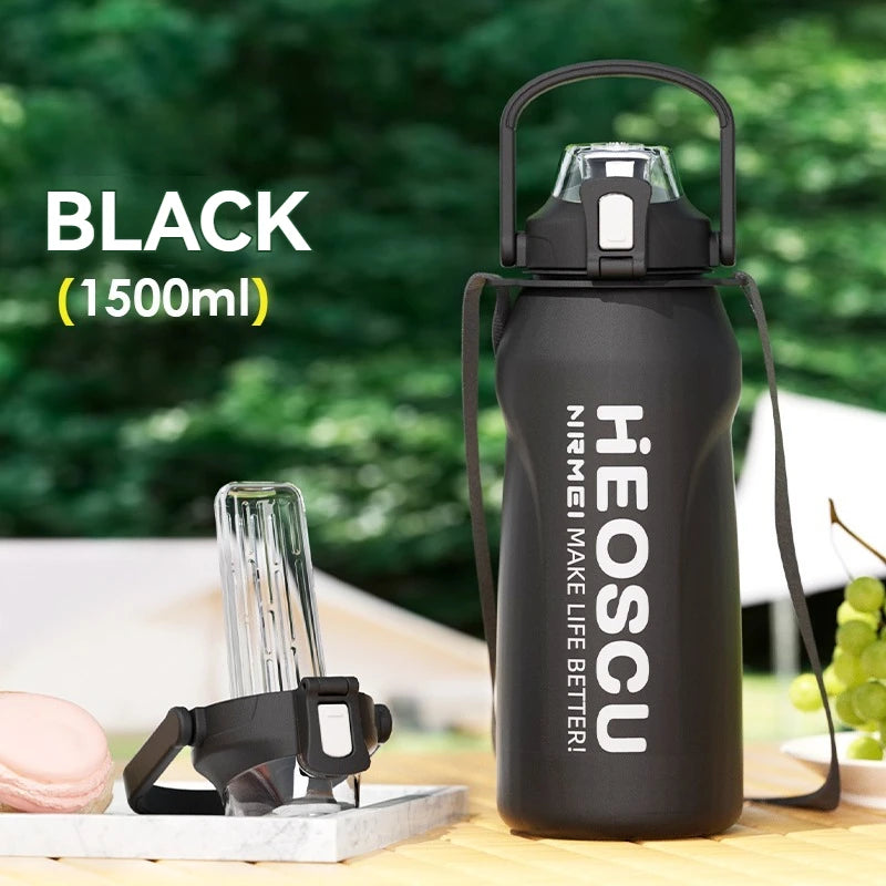 2L Thermal Water Bottle Vacuum Flasks Bottle Thermal Mug Tumbler with Straw large insulation Stainless Steel for travel Outdoor
