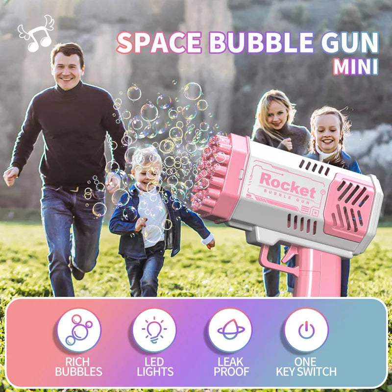 Bubble Machine Toy – 40/69 Holes Automatic Bubble Gun for Kids & Adult