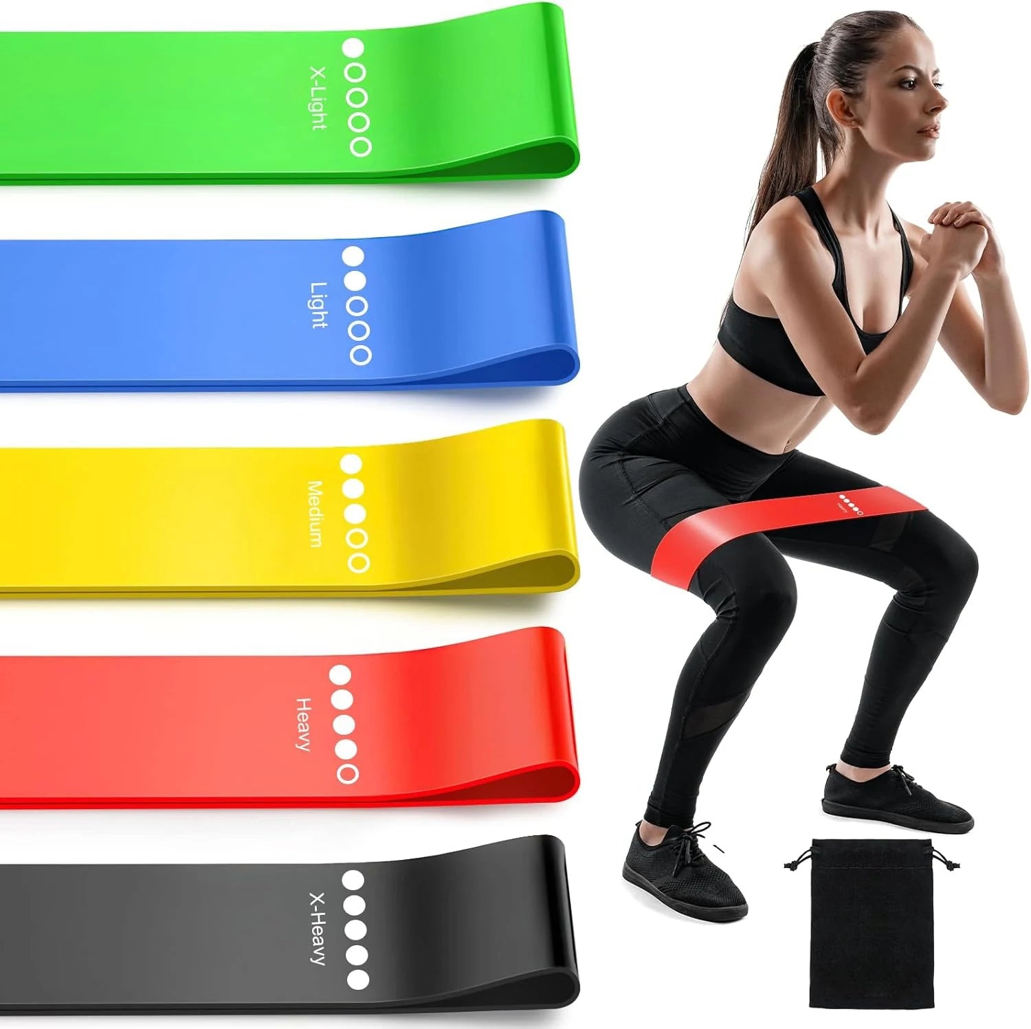 TPE Resistance Bands Fitness Set – Rubber Loop Bands for Strength Training, Yoga, and Home Gym Workouts