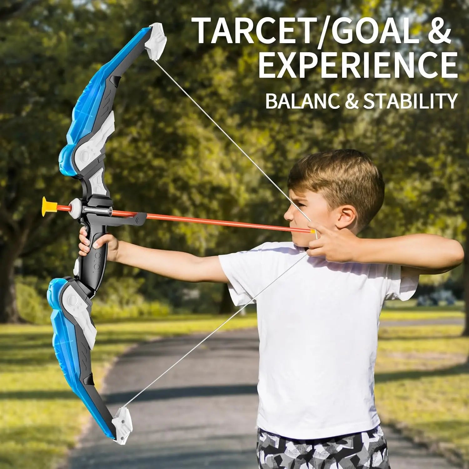 Kids LED Bow and Arrow Set – Light-Up Archery Toy with Target & Suction Arrows