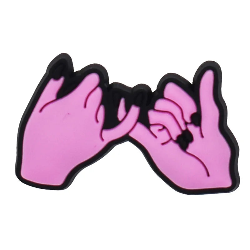Hot Sales 1Pcs Pink Shoe Charms for Crocs Accessories Pin Shoe Wristband Croc Decorations Buckle Girls Women Party Gifts