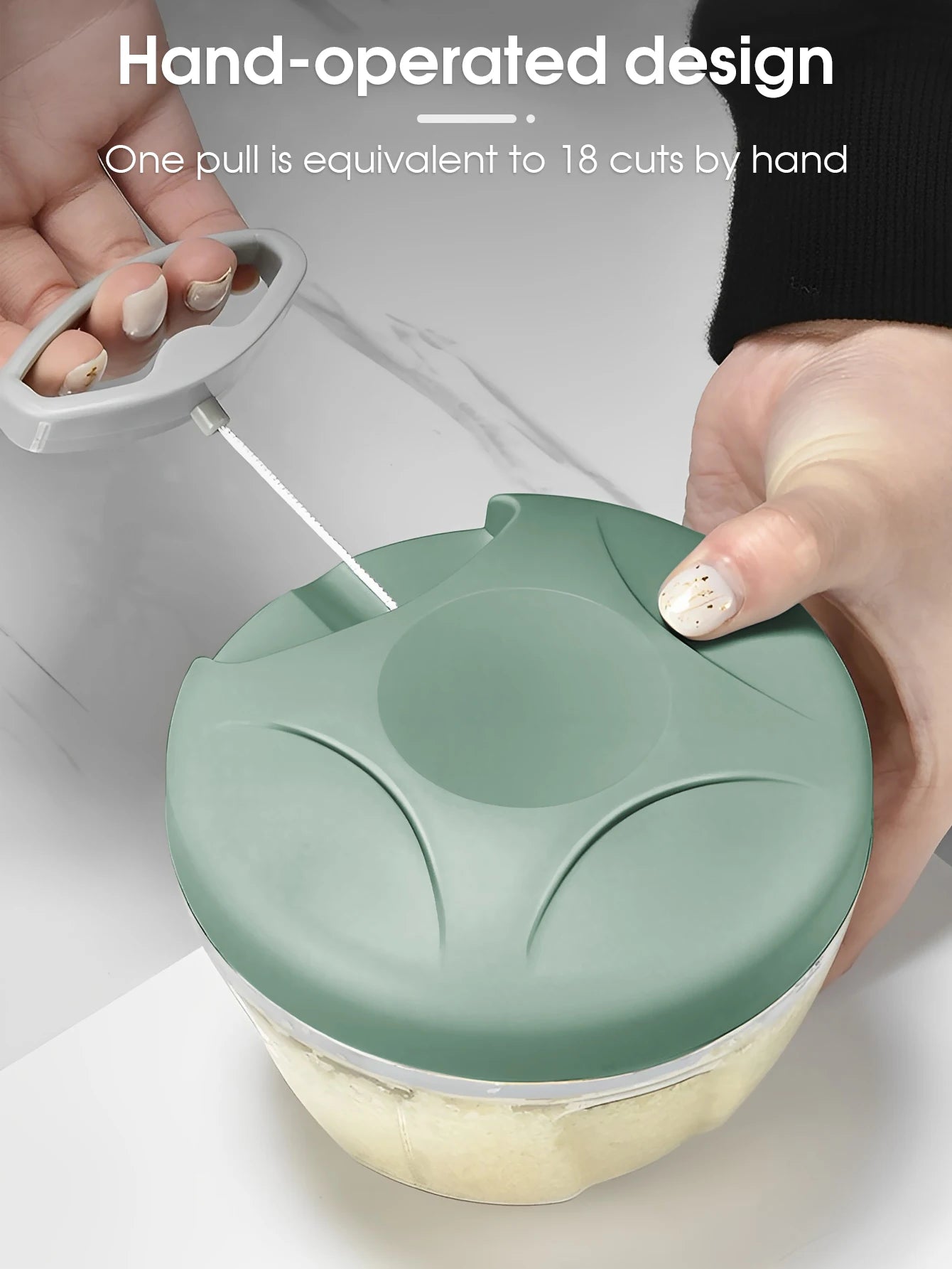 Manual Ginger & Garlic Grinder 500ml/900ml Handheld Food Vegetable Cutter