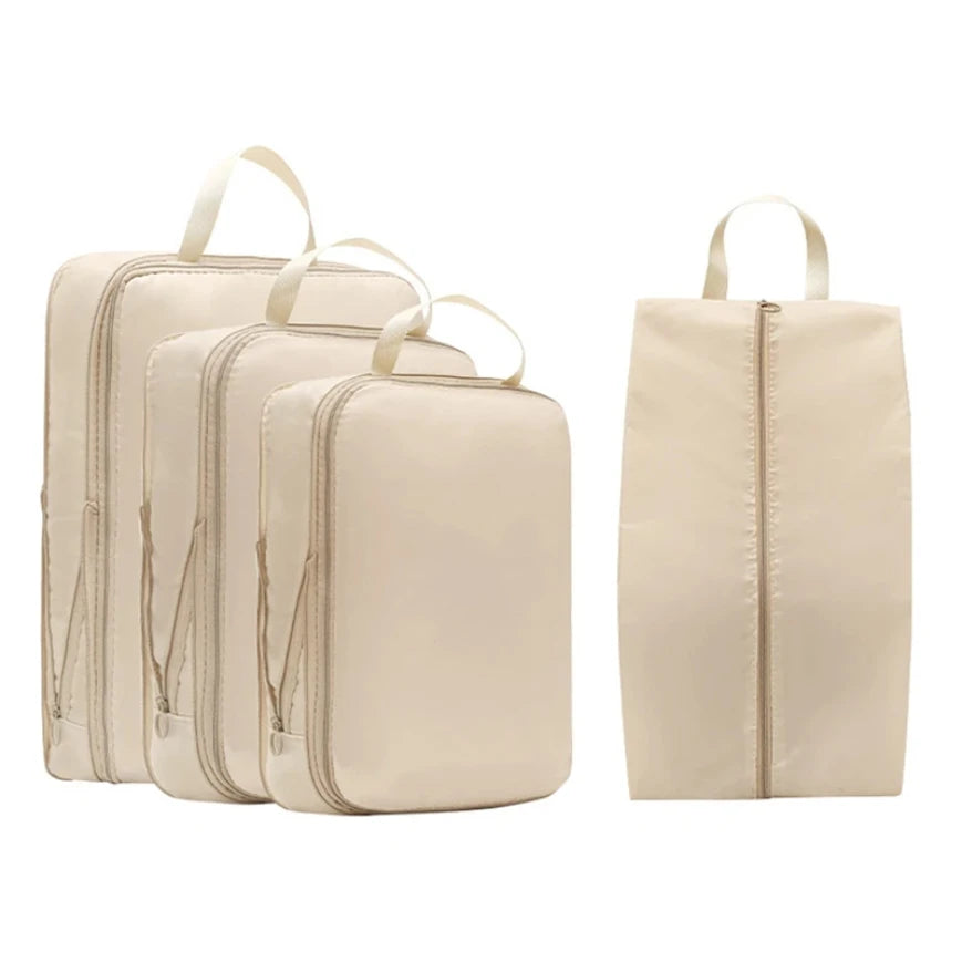 4Pcs Set Travel Compression Packing Cubes Bag Organizers Waterproof Luggage Cases for Suitcase Clothes Portable Drawer Bags