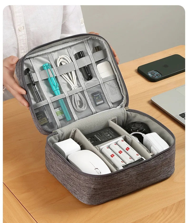 Cable Storage Bag Waterproof Digital Electronic Organizer Portable USB Data Line Charger Plug Storage Bag Travel Cable Organizer