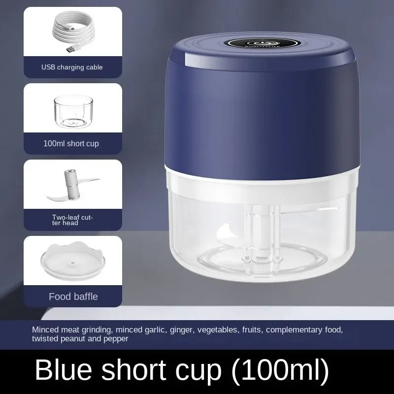 Electric Mini Garlic Chopper USB Meat Grinder Kitchen Tool