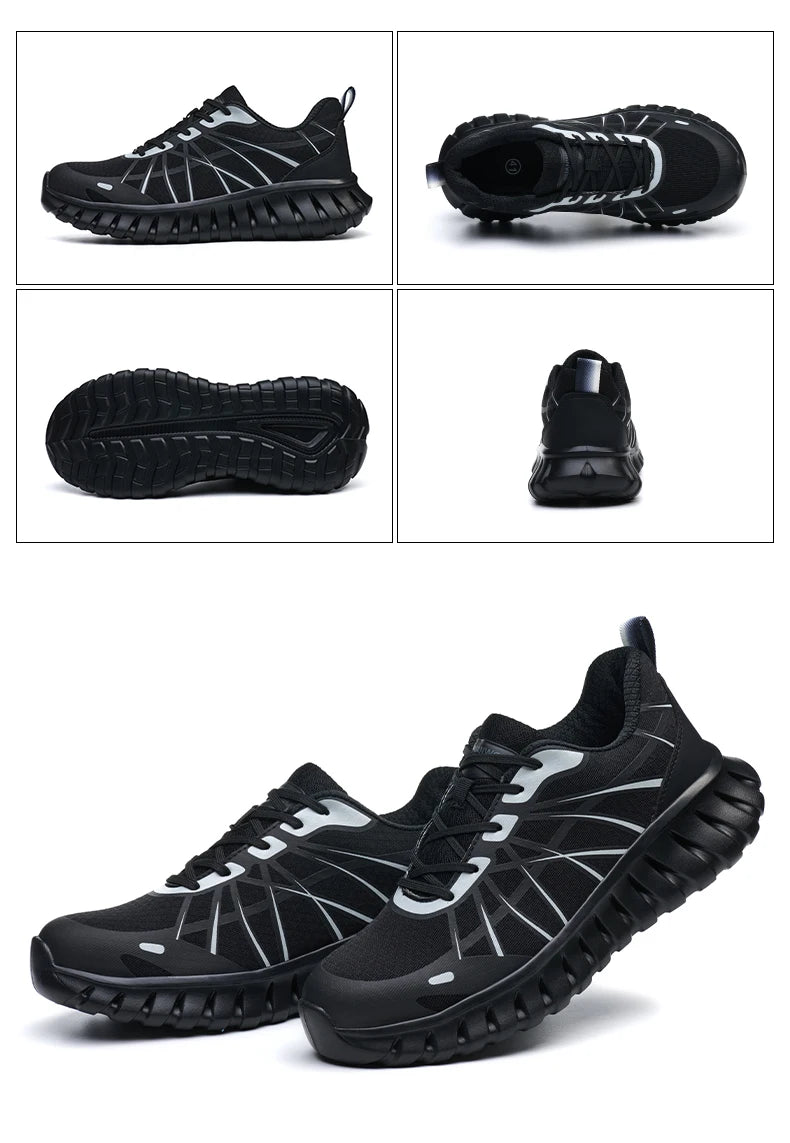 Pink Women’s Steel Toe Work Sneakers – Lightweight Safety Shoes Anti-Smash & Anti-Puncture