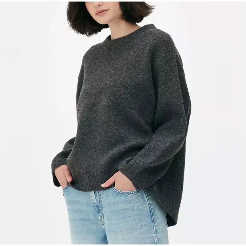Tossy Pink Knit Sweater – Y2K Patchwork Loose Pullover for Women